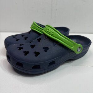 Crocs Disney unisex  M 6-7/W8-9 Navy & Green Clogs Mickey Mouse Design